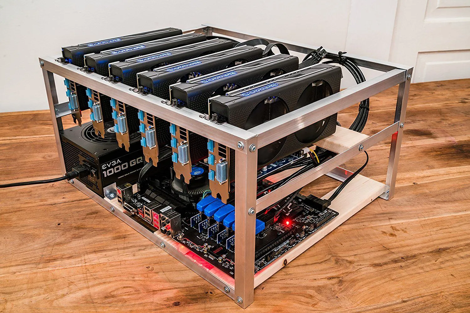 kids made a  simple bitcoin mining rig