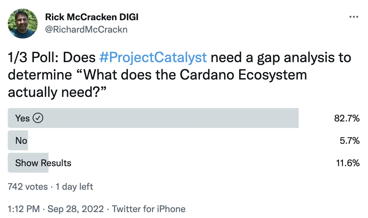 Project catalyst gap analysis twitter poll