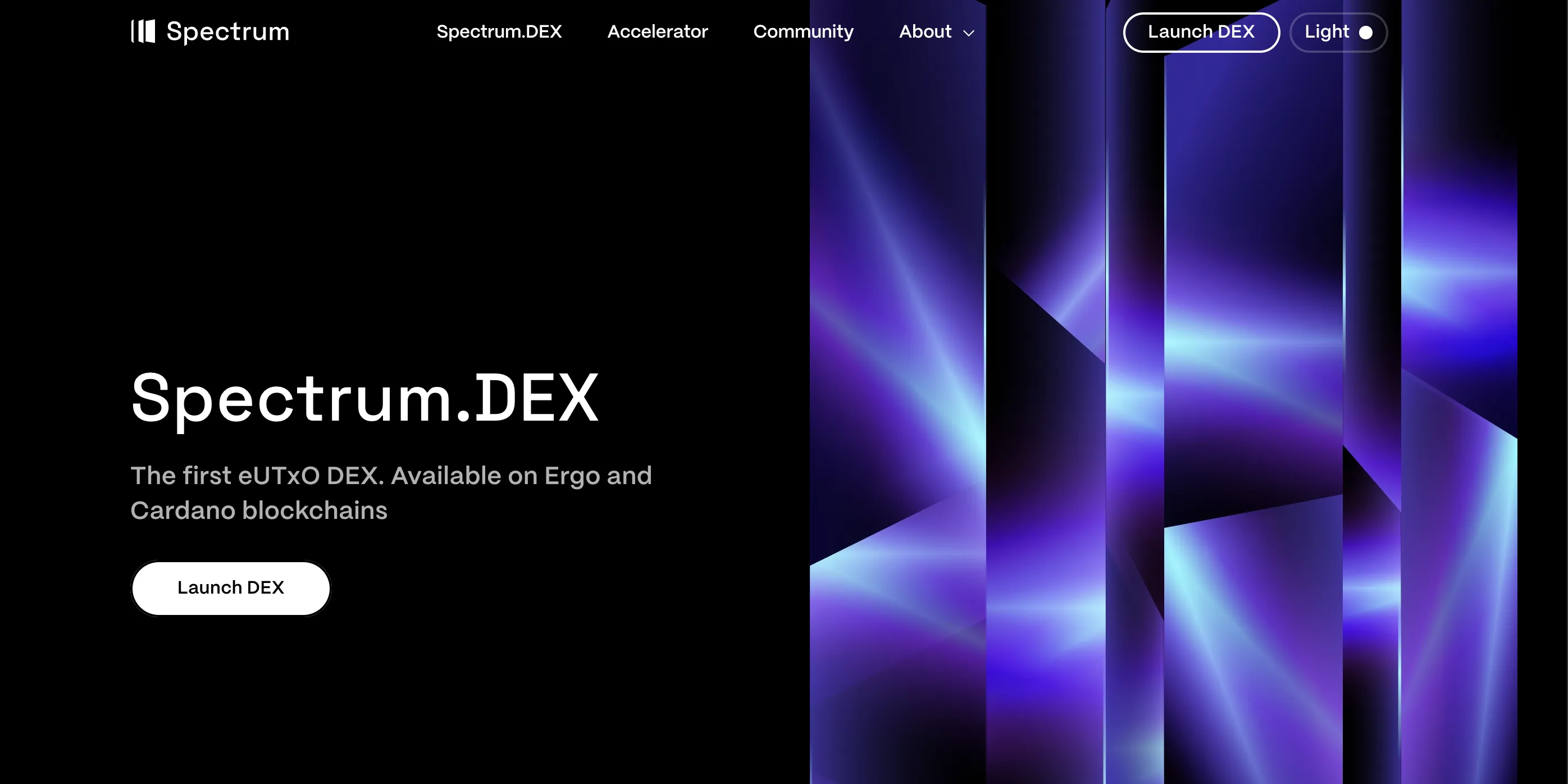Spectrum, a Cardano-Ergo cross-chain DEX platform
